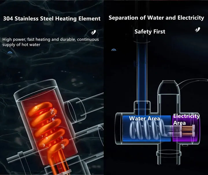 Instant Hot Water Electric Tap | Digital Display Water Heater Faucet with Shower Head for Kitchen & Bathroom