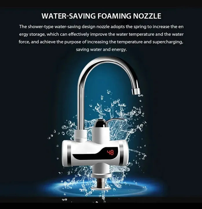 Instant Hot Water Electric Tap | Digital Display Water Heater Faucet with Shower Head for Kitchen & Bathroom